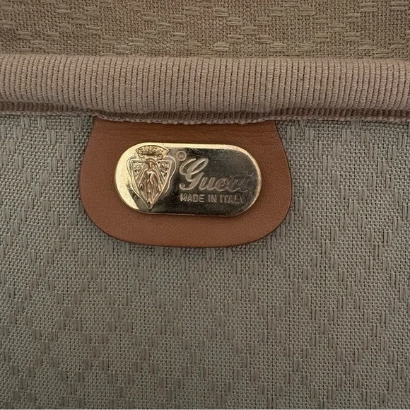 Gucci Vintage Authentic Coated Canvas Luggage Large Stripes 1980’s GG Monogram - Picture 9 of 15